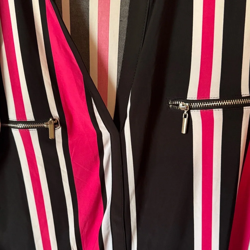 INC International Concepts Black and Pink Striped Blouse - Picture 5 of 5